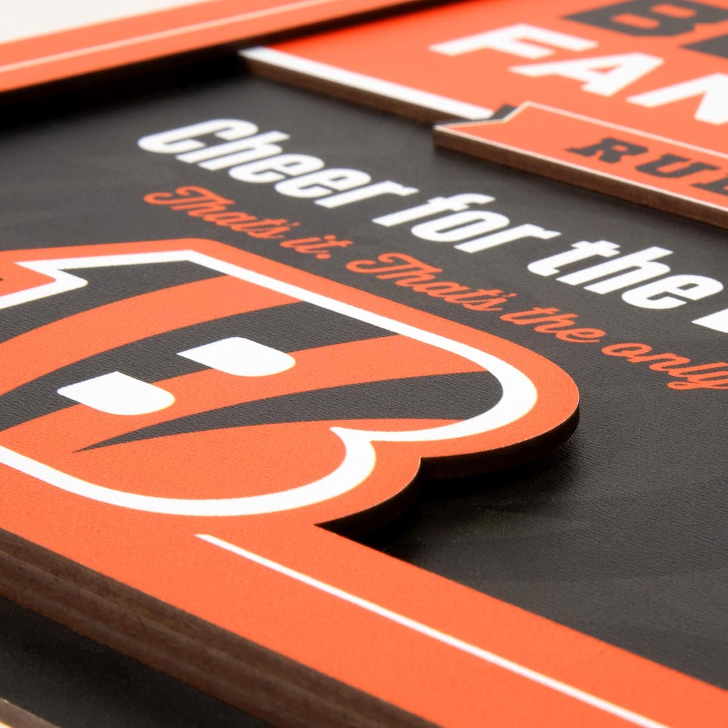 image:imageYouTheFan Officiallylicensed NFL Fan Rules Wall Art multiple layers humorous team artwork sports fan motto showcases funny rules indoor decorCincinnati Bengals