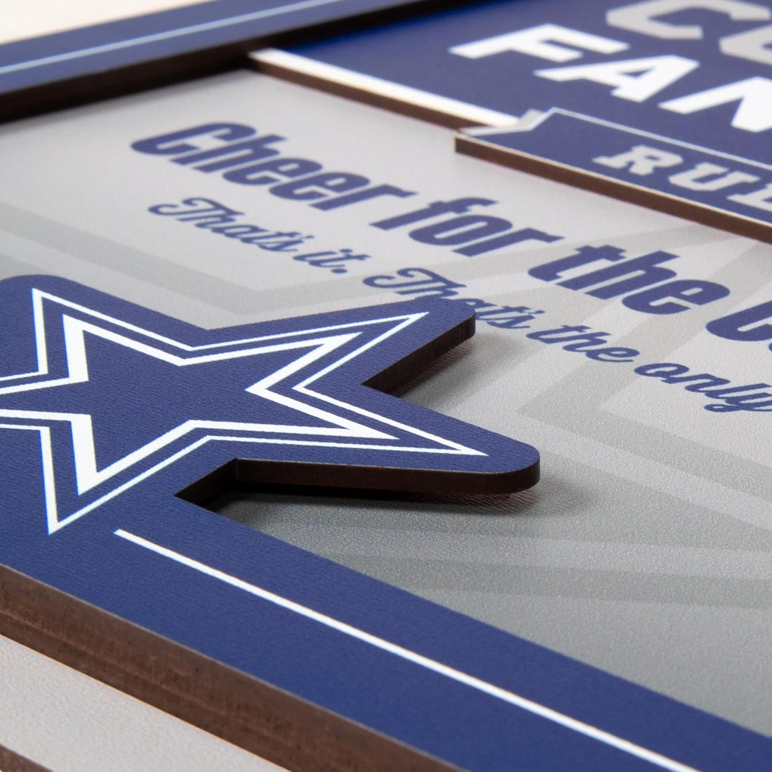 image:imageYouTheFan Officiallylicensed NFL Fan Rules Wall Art multiple layers humorous team artwork sports fan motto showcases funny rules indoor decorDallas Cowboys