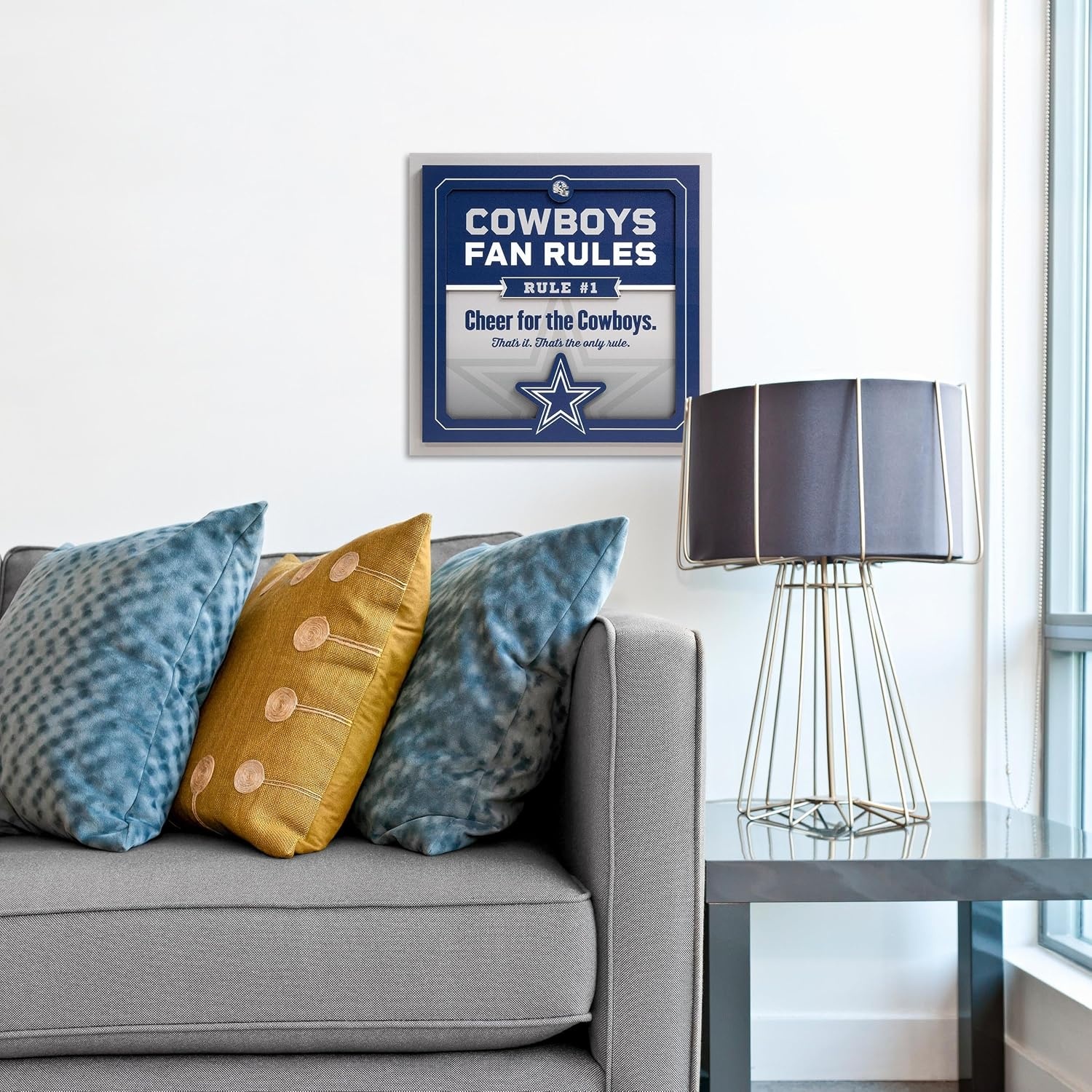 image:imageYouTheFan Officiallylicensed NFL Fan Rules Wall Art multiple layers humorous team artwork sports fan motto showcases funny rules indoor decorDallas Cowboys
