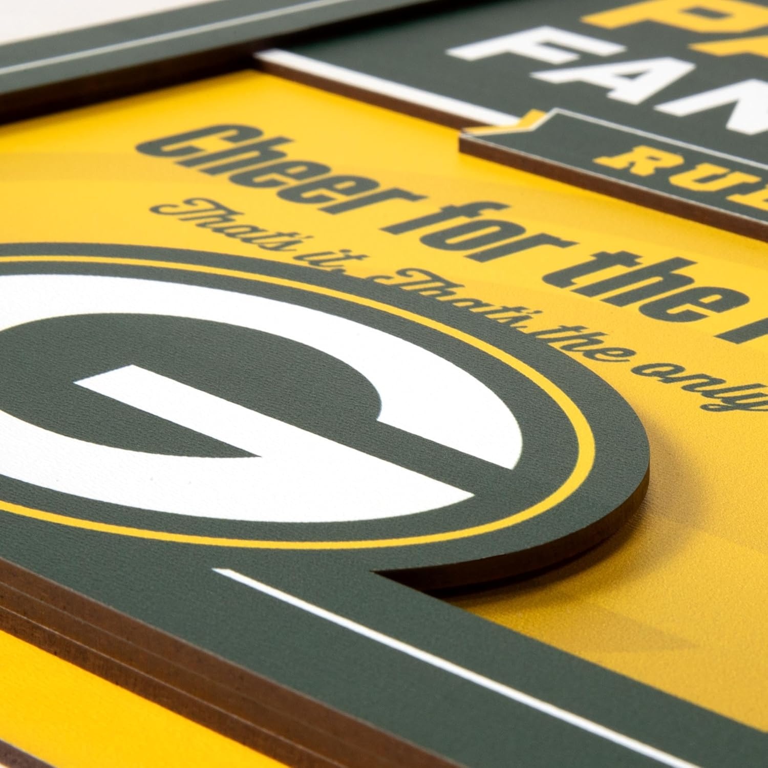 image:imageYouTheFan Officiallylicensed NFL Fan Rules Wall Art multiple layers humorous team artwork sports fan motto showcases funny rules indoor decorGreen Bay Packers