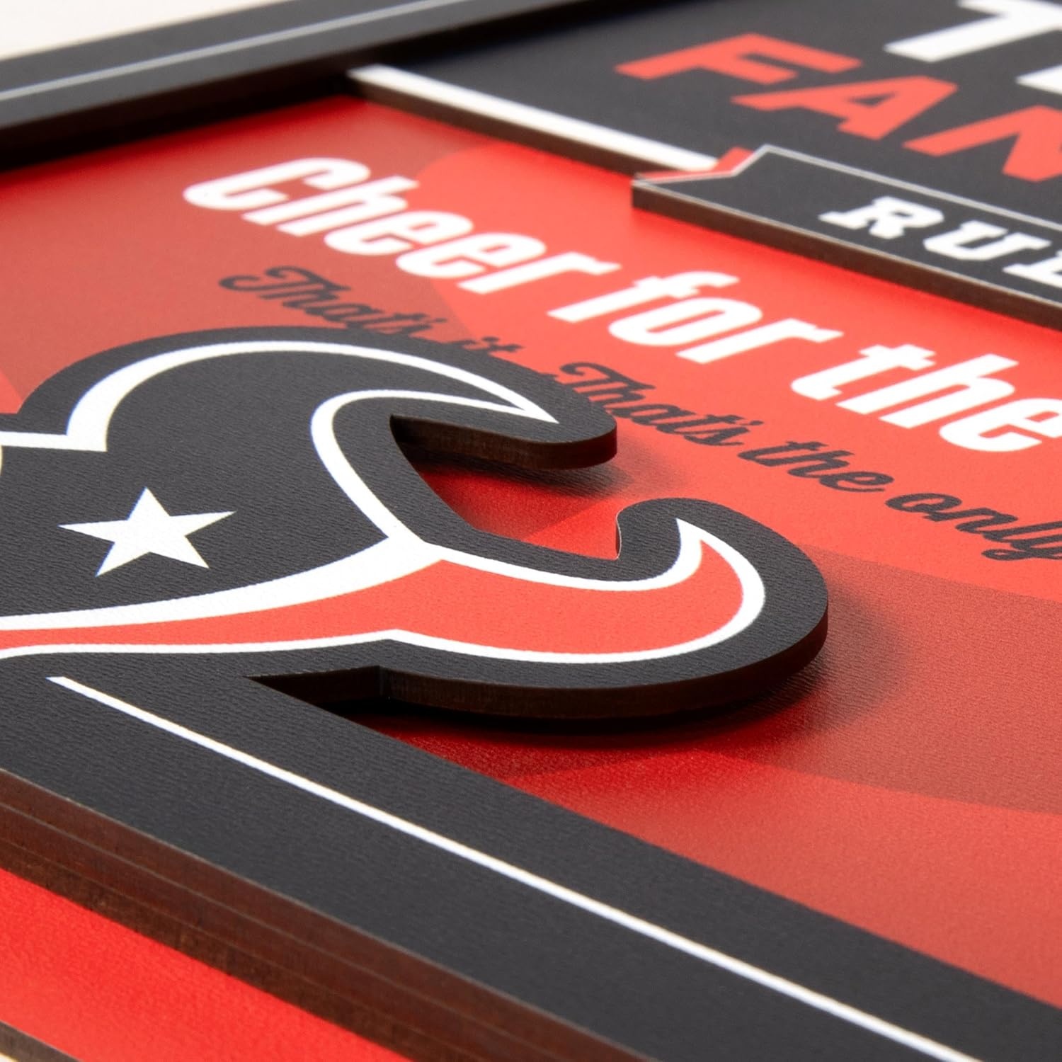image:imageYouTheFan Officiallylicensed NFL Fan Rules Wall Art multiple layers humorous team artwork sports fan motto showcases funny rules indoor decorHouston Texans