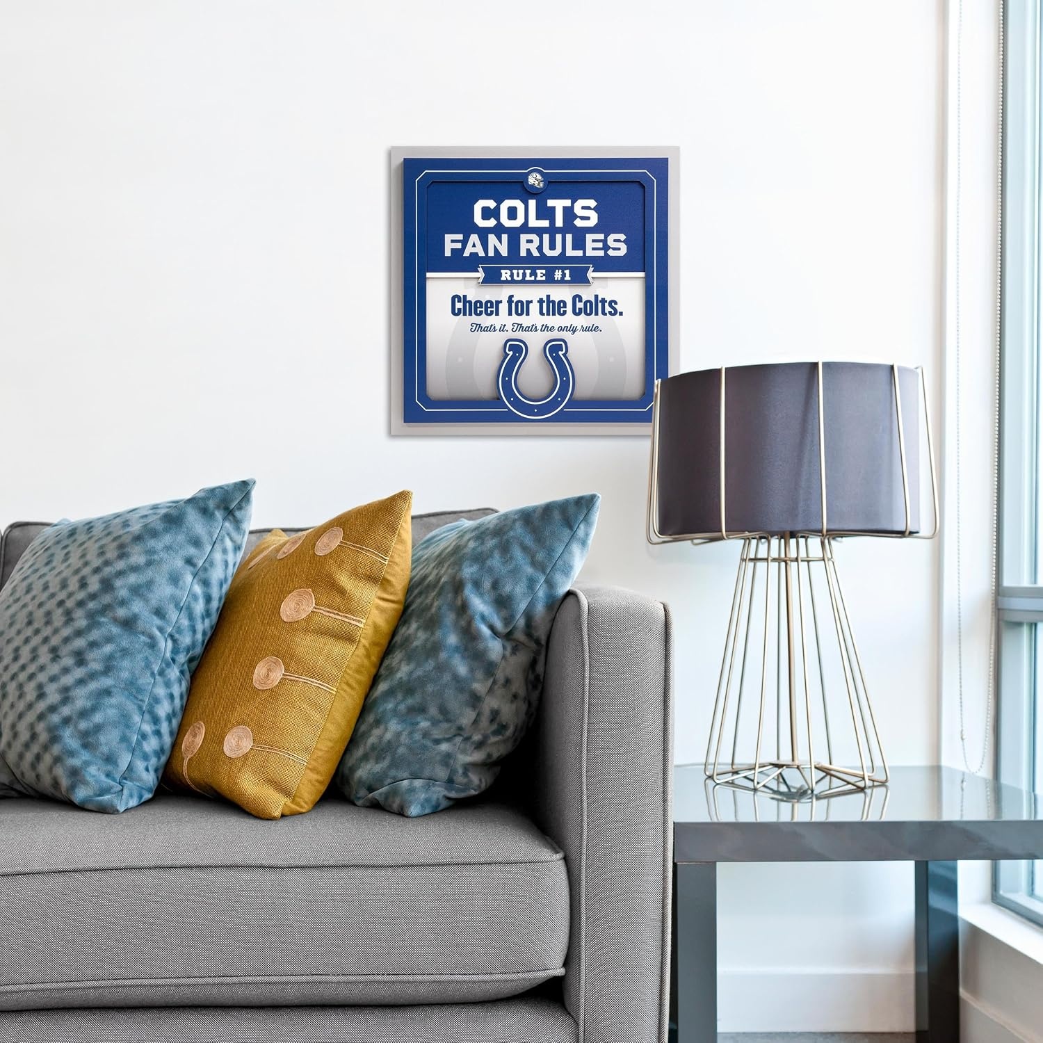 image:imageYouTheFan Officiallylicensed NFL Fan Rules Wall Art multiple layers humorous team artwork sports fan motto showcases funny rules indoor decorIndianapolis Colts