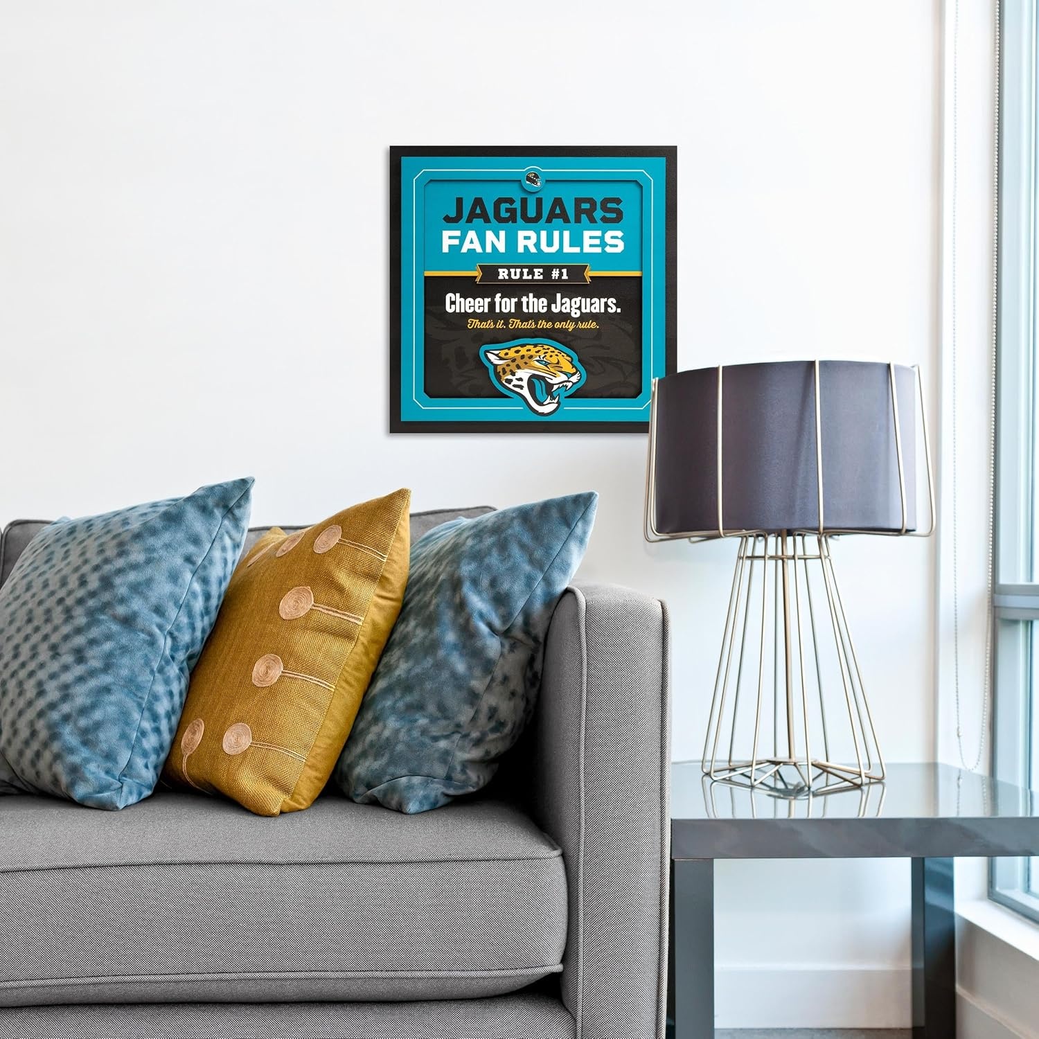image:imageYouTheFan Officiallylicensed NFL Fan Rules Wall Art multiple layers humorous team artwork sports fan motto showcases funny rules indoor decorJacksonville Jaguars