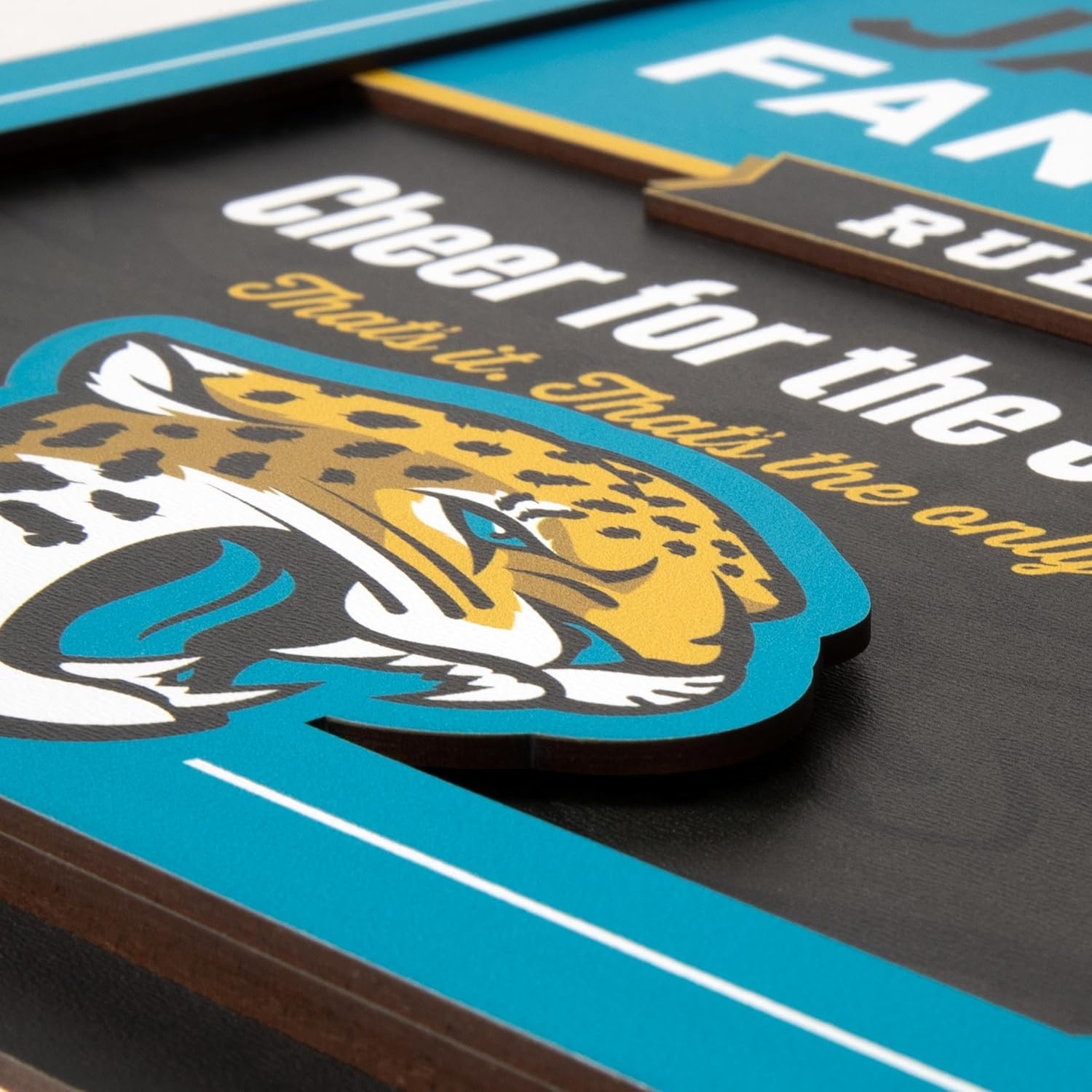 image:imageYouTheFan Officiallylicensed NFL Fan Rules Wall Art multiple layers humorous team artwork sports fan motto showcases funny rules indoor decorJacksonville Jaguars