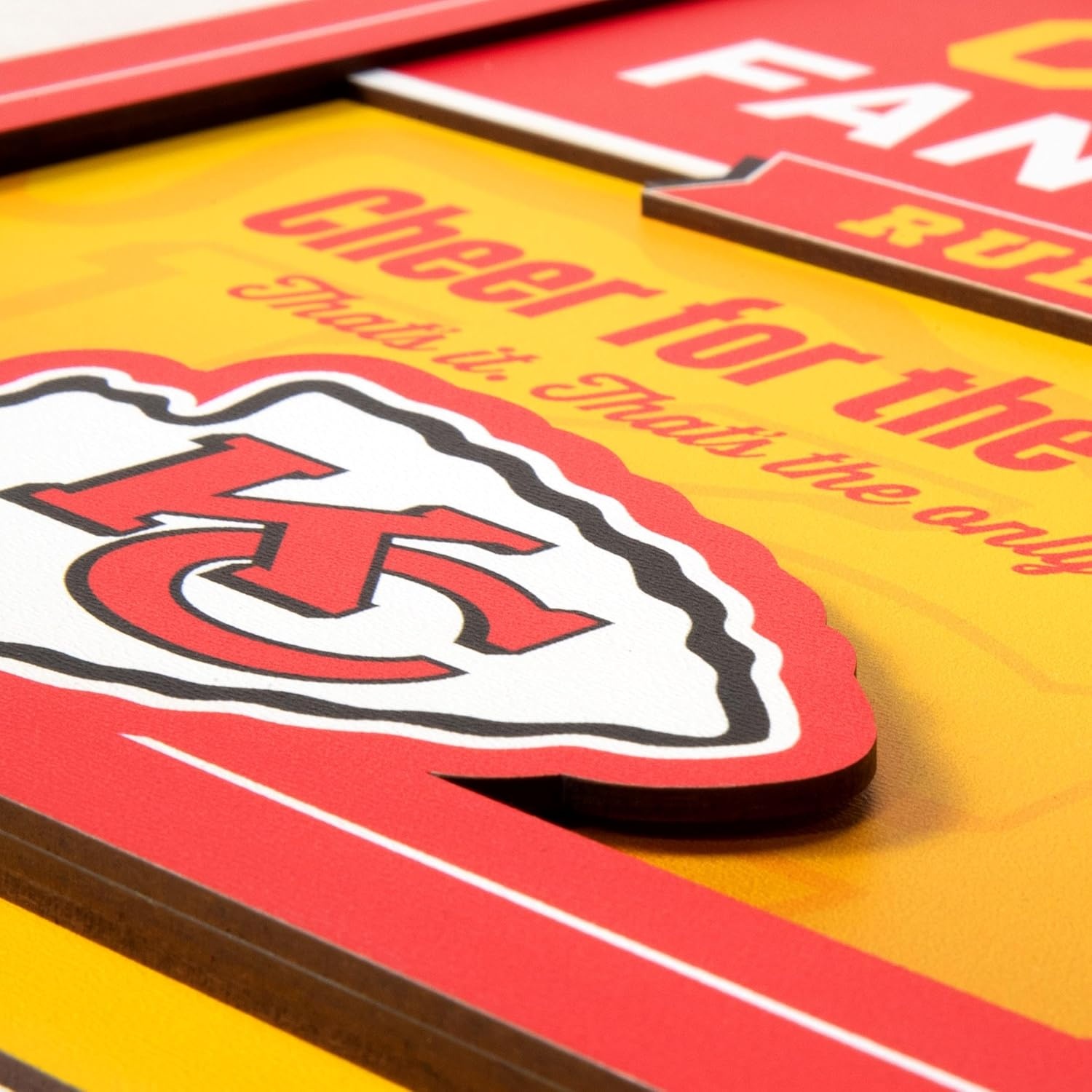 image:imageYouTheFan Officiallylicensed NFL Fan Rules Wall Art multiple layers humorous team artwork sports fan motto showcases funny rules indoor decorKansas City Chiefs