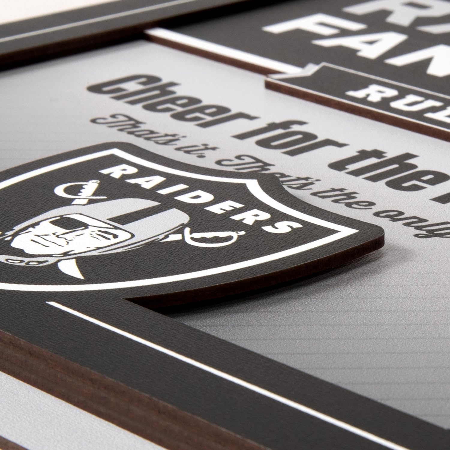 image:imageYouTheFan Officiallylicensed NFL Fan Rules Wall Art multiple layers humorous team artwork sports fan motto showcases funny rules indoor decorLas Vegas Raiders