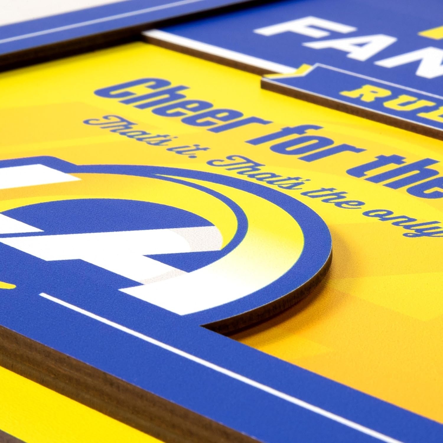 image:imageYouTheFan Officiallylicensed NFL Fan Rules Wall Art multiple layers humorous team artwork sports fan motto showcases funny rules indoor decorLos Angeles Rams