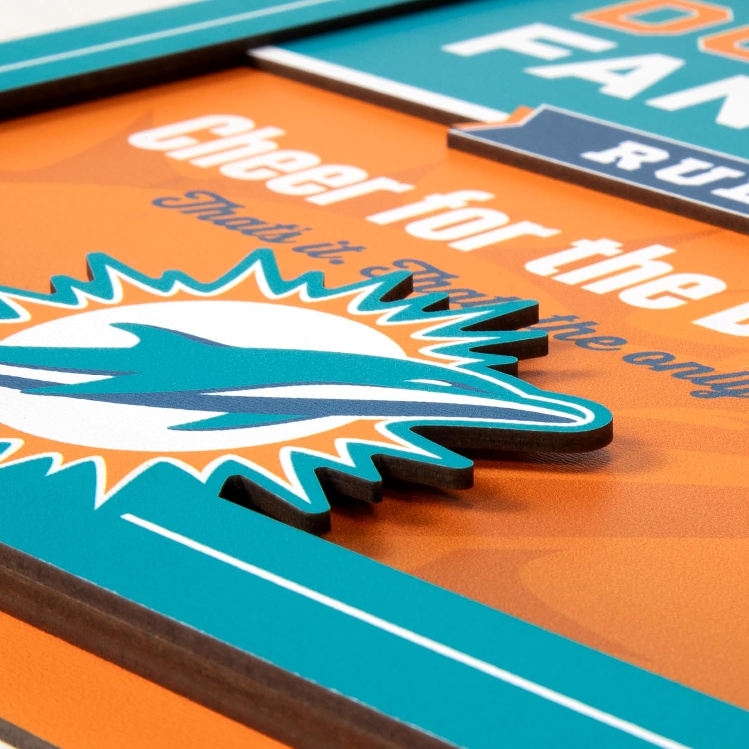 image:imageYouTheFan Officiallylicensed NFL Fan Rules Wall Art multiple layers humorous team artwork sports fan motto showcases funny rules indoor decorMiami Dolphins