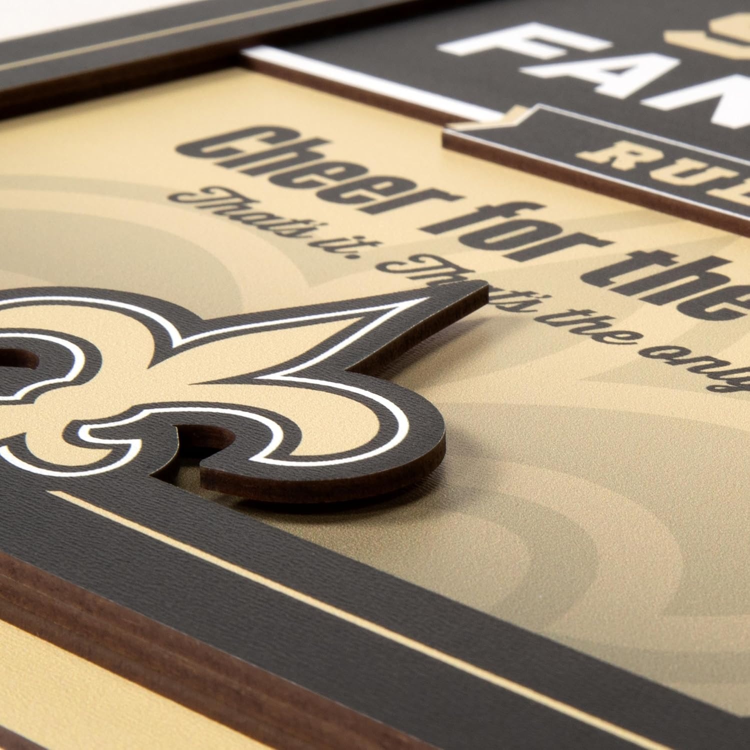 image:imageYouTheFan Officiallylicensed NFL Fan Rules Wall Art multiple layers humorous team artwork sports fan motto showcases funny rules indoor decorNew Orleans Saints