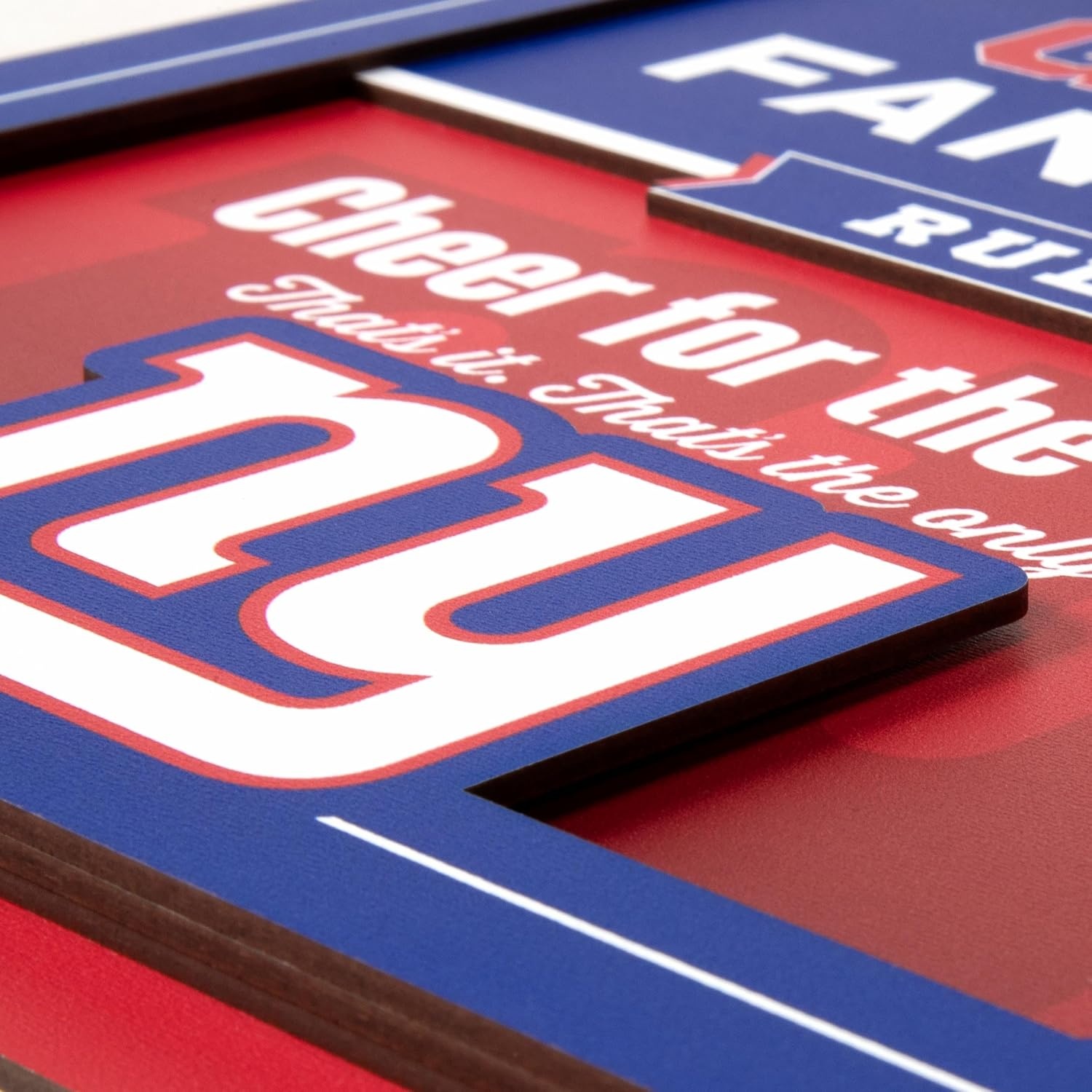 image:imageYouTheFan Officiallylicensed NFL Fan Rules Wall Art multiple layers humorous team artwork sports fan motto showcases funny rules indoor decorNew York Giants