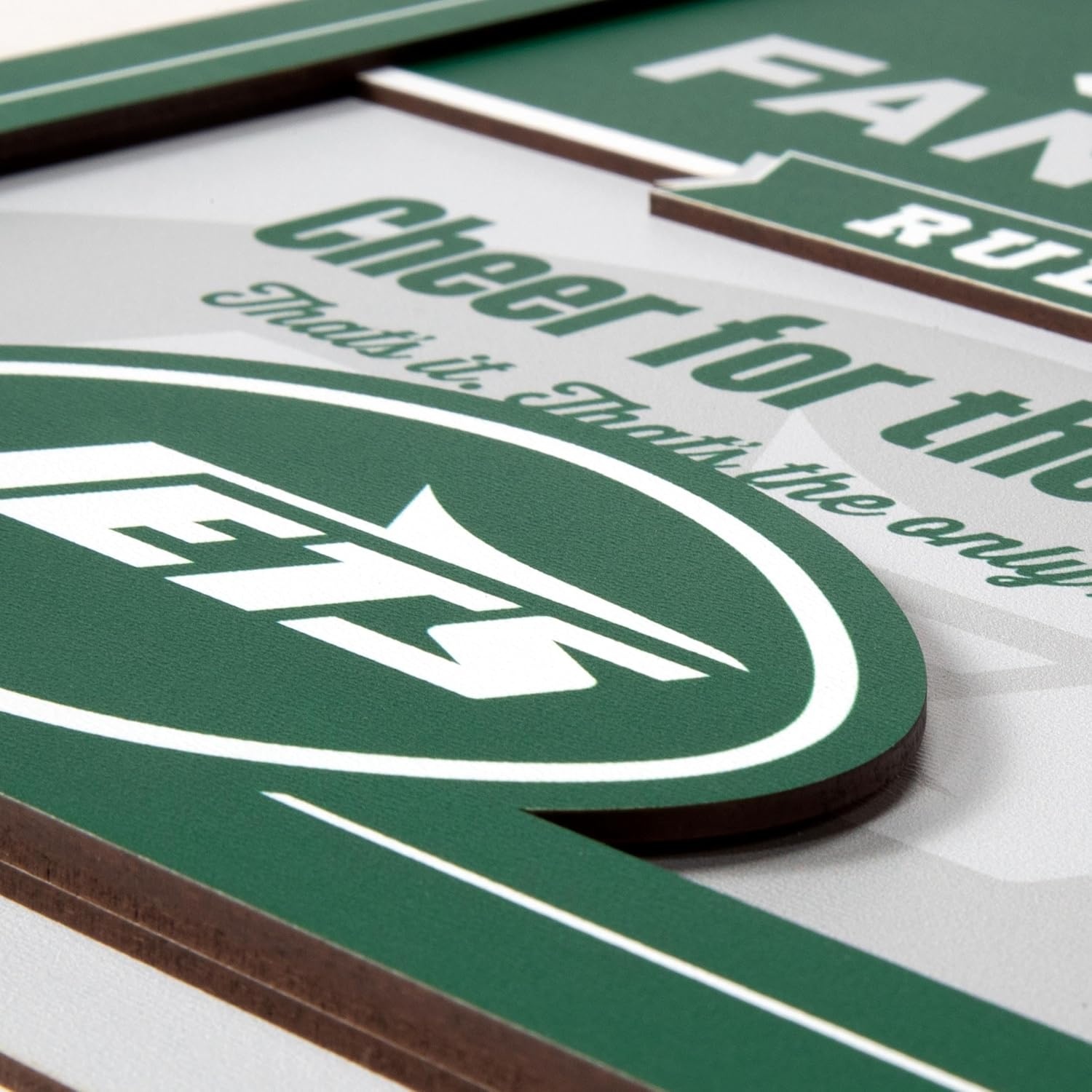 image:imageYouTheFan Officiallylicensed NFL Fan Rules Wall Art multiple layers humorous team artwork sports fan motto showcases funny rules indoor decorNew York Jets