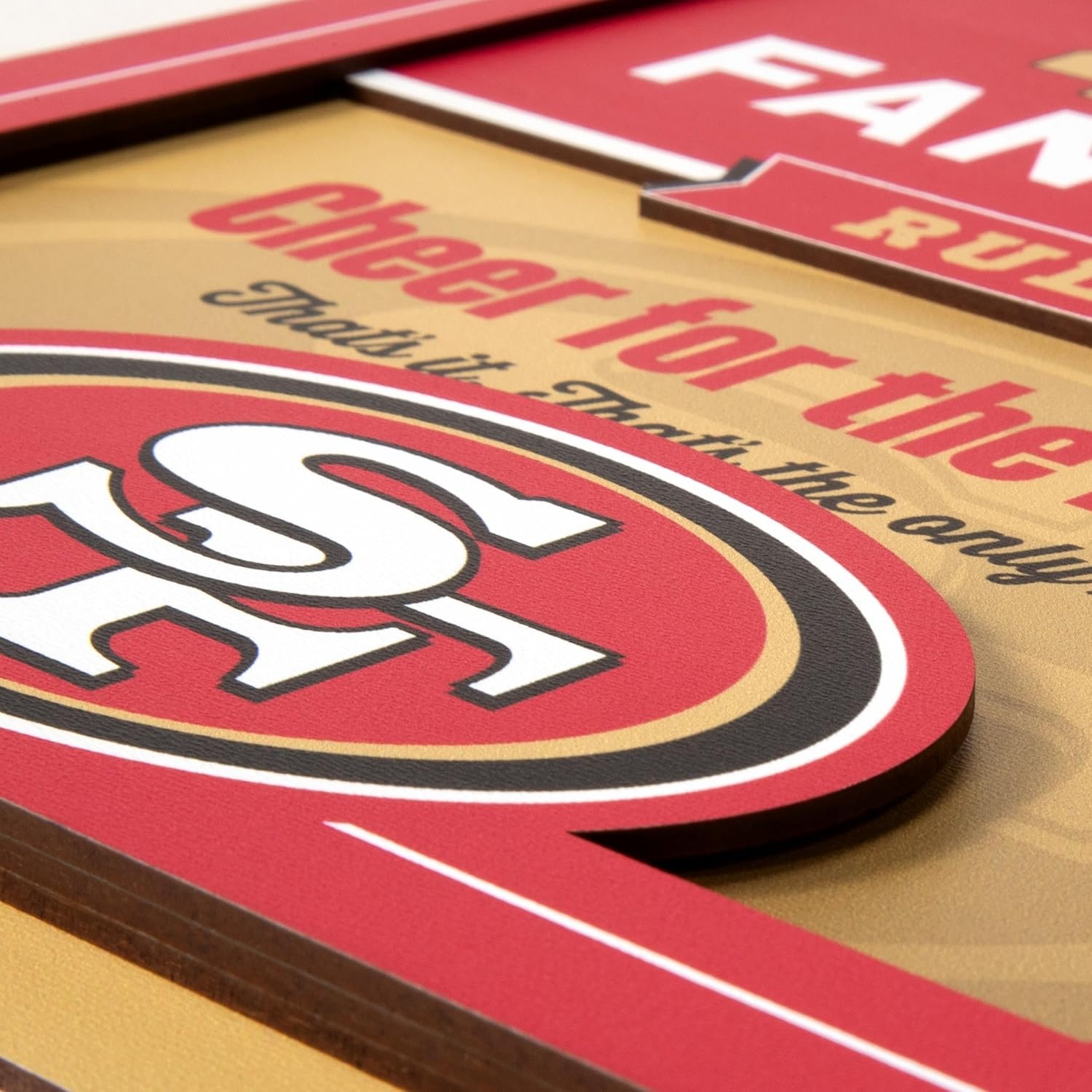 image:imageYouTheFan Officiallylicensed NFL Fan Rules Wall Art multiple layers humorous team artwork sports fan motto showcases funny rules indoor decorSan Francisco 49ers
