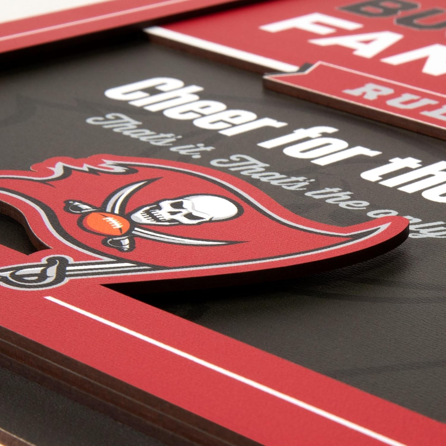 image:imageYouTheFan Officiallylicensed NFL Fan Rules Wall Art multiple layers humorous team artwork sports fan motto showcases funny rules indoor decorTampa Bay Buccaneers
