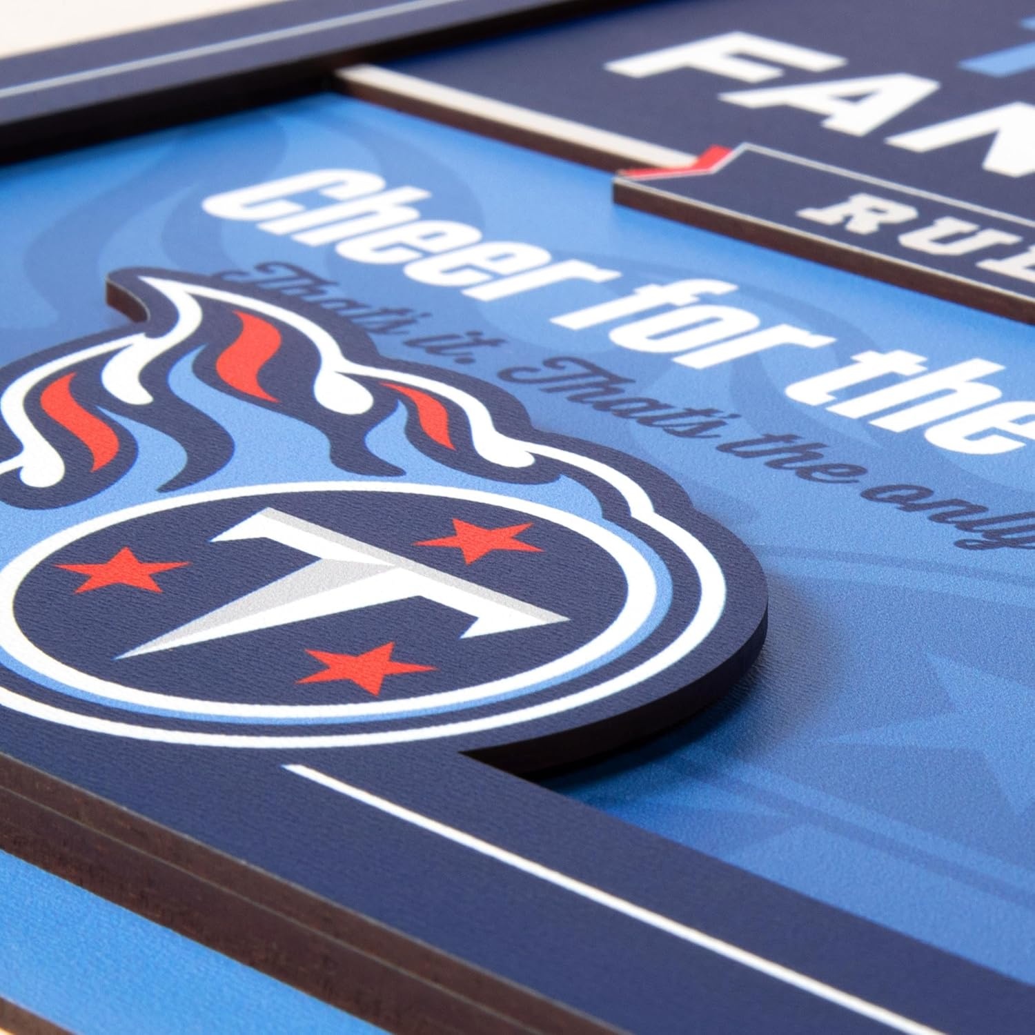image:imageYouTheFan Officiallylicensed NFL Fan Rules Wall Art multiple layers humorous team artwork sports fan motto showcases funny rules indoor decorTennessee Titans