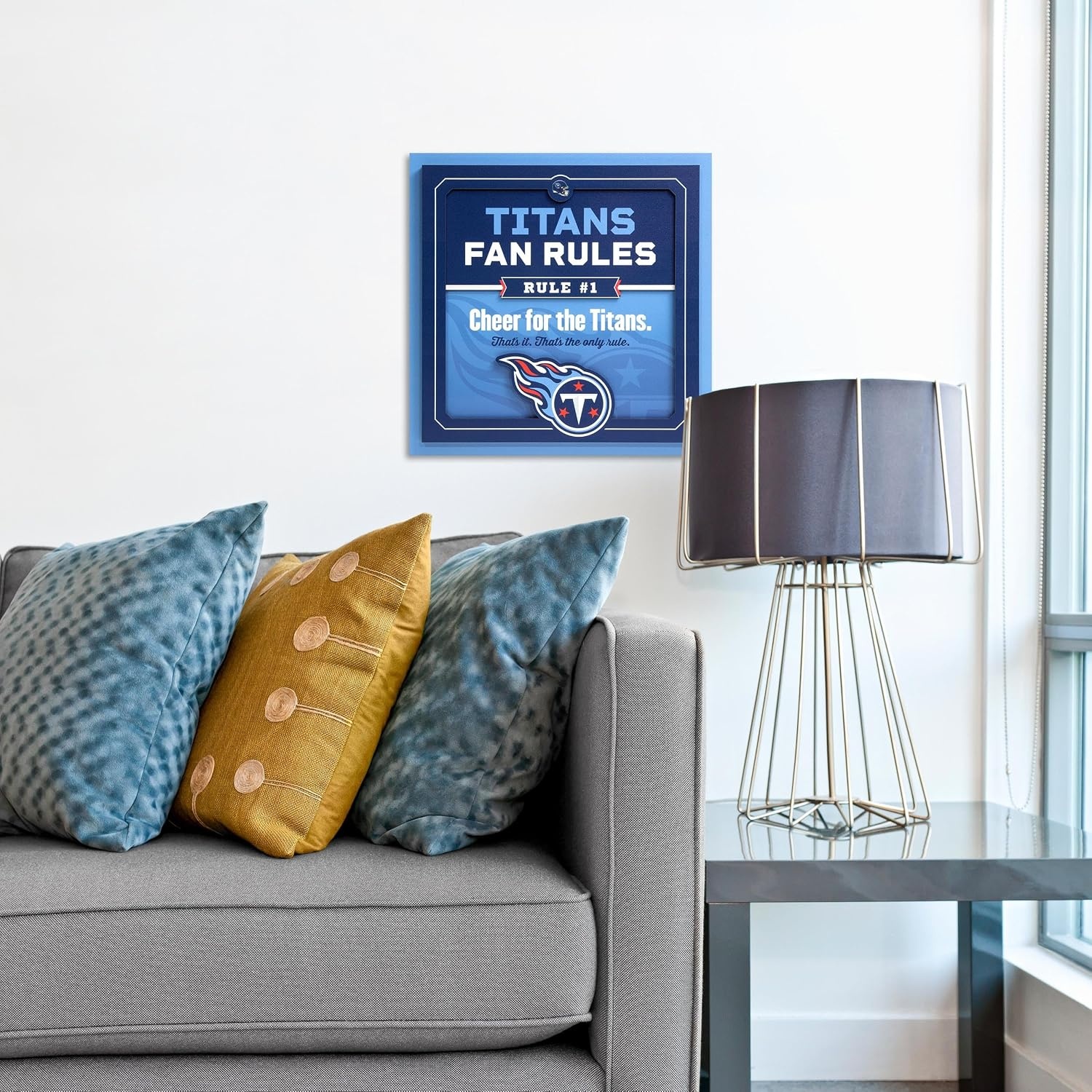image:imageYouTheFan Officiallylicensed NFL Fan Rules Wall Art multiple layers humorous team artwork sports fan motto showcases funny rules indoor decorTennessee Titans