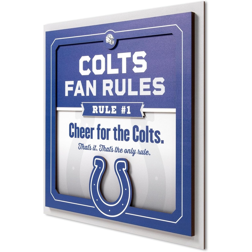 image:imageYouTheFan Officiallylicensed NFL Fan Rules Wall Art multiple layers humorous team artwork sports fan motto showcases funny rules indoor decorIndianapolis Colts