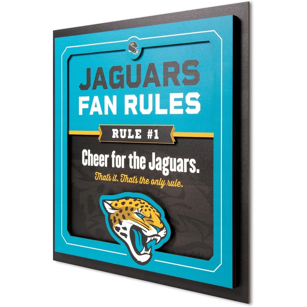 image:imageYouTheFan Officiallylicensed NFL Fan Rules Wall Art multiple layers humorous team artwork sports fan motto showcases funny rules indoor decorJacksonville Jaguars