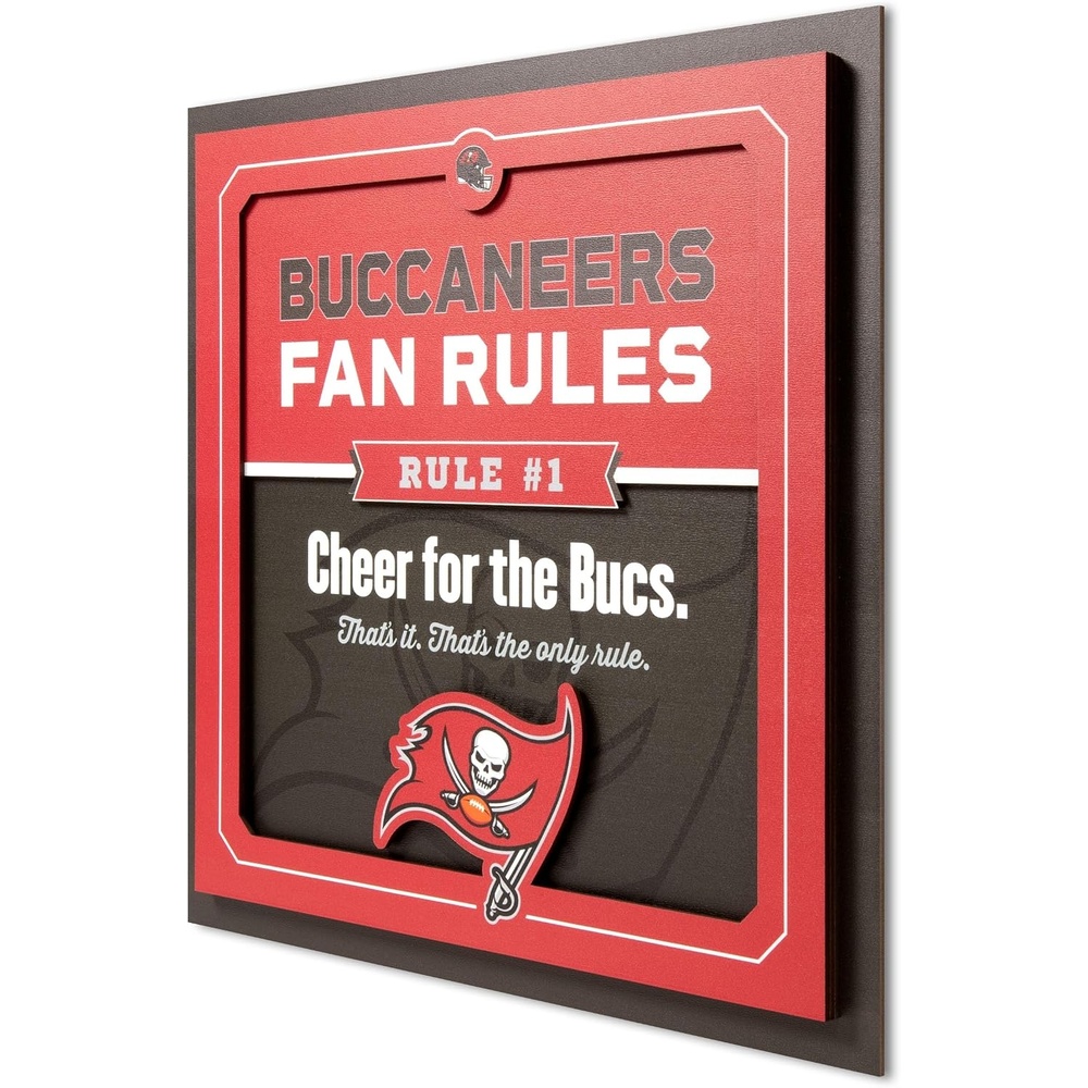 image:imageYouTheFan Officiallylicensed NFL Fan Rules Wall Art multiple layers humorous team artwork sports fan motto showcases funny rules indoor decorTampa Bay Buccaneers
