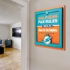 image:imageYouTheFan Officiallylicensed NFL Fan Rules Wall Art multiple layers humorous team artwork sports fan motto showcases funny rules indoor decorMiami Dolphins