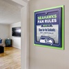 image:imageYouTheFan Officiallylicensed NFL Fan Rules Wall Art multiple layers humorous team artwork sports fan motto showcases funny rules indoor decorSeattle Seahawks