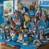 image:imageYouTheFan Officiallylicensed NFL Purebred 3D Wall Art  Humorous original handdrawn cartoon artwork multilayer funny gift indoor team decorDetroit Lions