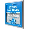 image:imageYouTheFan Officiallylicensed NFL Fan Rules Wall Art multiple layers humorous team artwork sports fan motto showcases funny rules indoor decorDetroit Lions