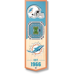 image:imageYouTheFan NFL 3D Stadium Banner  6x19Miami Dolphins