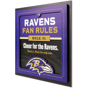 image:imageYouTheFan Officiallylicensed NFL Fan Rules Wall Art multiple layers humorous team artwork sports fan motto showcases funny rules indoor decorBaltimore Ravens