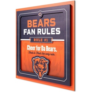 image:imageYouTheFan Officiallylicensed NFL Fan Rules Wall Art multiple layers humorous team artwork sports fan motto showcases funny rules indoor decorChicago Bears