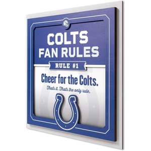 image:imageYouTheFan Officiallylicensed NFL Fan Rules Wall Art multiple layers humorous team artwork sports fan motto showcases funny rules indoor decorIndianapolis Colts