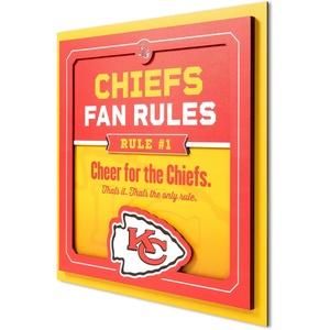 image:imageYouTheFan Officiallylicensed NFL Fan Rules Wall Art multiple layers humorous team artwork sports fan motto showcases funny rules indoor decorKansas City Chiefs
