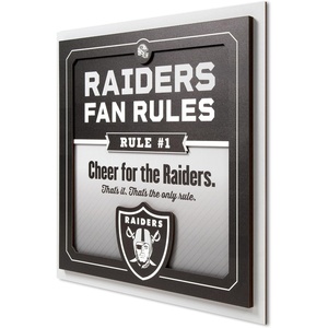 image:imageYouTheFan Officiallylicensed NFL Fan Rules Wall Art multiple layers humorous team artwork sports fan motto showcases funny rules indoor decorLas Vegas Raiders