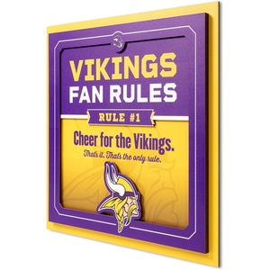 image:imageYouTheFan Officiallylicensed NFL Fan Rules Wall Art multiple layers humorous team artwork sports fan motto showcases funny rules indoor decorMinnesota Vikings