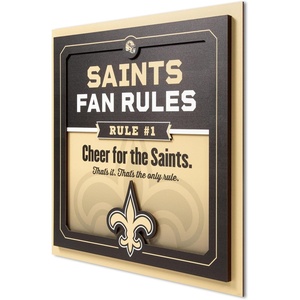 image:imageYouTheFan Officiallylicensed NFL Fan Rules Wall Art multiple layers humorous team artwork sports fan motto showcases funny rules indoor decorNew Orleans Saints