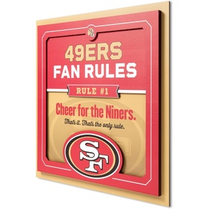 image:imageYouTheFan Officiallylicensed NFL Fan Rules Wall Art multiple layers humorous team artwork sports fan motto showcases funny rules indoor decorSan Francisco 49ers