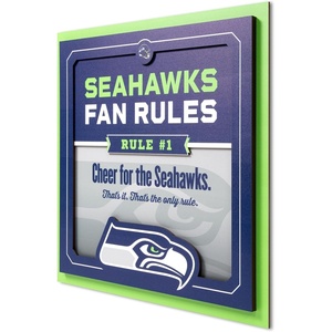 image:imageYouTheFan Officiallylicensed NFL Fan Rules Wall Art multiple layers humorous team artwork sports fan motto showcases funny rules indoor decorSeattle Seahawks
