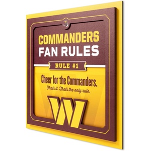 image:imageYouTheFan Officiallylicensed NFL Fan Rules Wall Art multiple layers humorous team artwork sports fan motto showcases funny rules indoor decorWashington Commanders