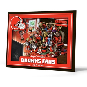 image:imageYouTheFan Officiallylicensed NFL Purebred 3D Wall Art  Humorous original handdrawn cartoon artwork multilayer funny gift indoor team decorCleveland Browns