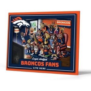 image:imageYouTheFan Officiallylicensed NFL Purebred 3D Wall Art  Humorous original handdrawn cartoon artwork multilayer funny gift indoor team decorDenver Broncos