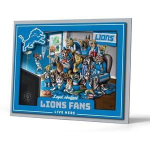 image:imageYouTheFan Officiallylicensed NFL Purebred 3D Wall Art  Humorous original handdrawn cartoon artwork multilayer funny gift indoor team decorDetroit Lions