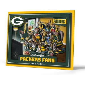 image:imageYouTheFan Officiallylicensed NFL Purebred 3D Wall Art  Humorous original handdrawn cartoon artwork multilayer funny gift indoor team decorGreen Bay Packers