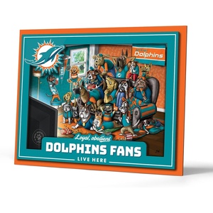 image:imageYouTheFan Officiallylicensed NFL Purebred 3D Wall Art  Humorous original handdrawn cartoon artwork multilayer funny gift indoor team decorMiami Dolphins