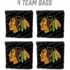 image:imageYouTheFan OfficiallyLicensed NHL Set of 4 Cornhole Bags  All Weather Regulation 6 x 6 Size  16oz Weight  Designed in USAChicago Blackhawks  Black