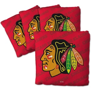 image:imageYouTheFan OfficiallyLicensed NHL Set of 4 Cornhole Bags  All Weather Regulation 6 x 6 Size  16oz Weight  Designed in USAChicago Blackhawks  Red