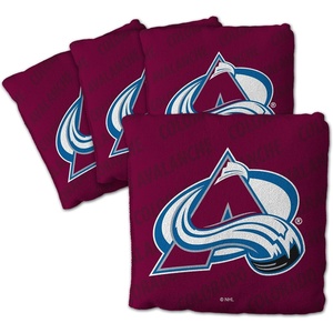 image:imageYouTheFan OfficiallyLicensed NHL Set of 4 Cornhole Bags  All Weather Regulation 6 x 6 Size  16oz Weight  Designed in USAColorado Avalanche  Maroon