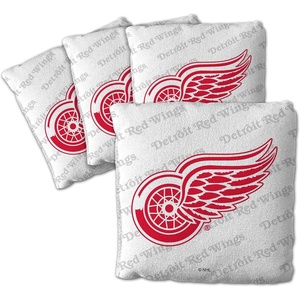 image:imageYouTheFan OfficiallyLicensed NHL Set of 4 Cornhole Bags  All Weather Regulation 6 x 6 Size  16oz Weight  Designed in USADetroit Red Wings  White
