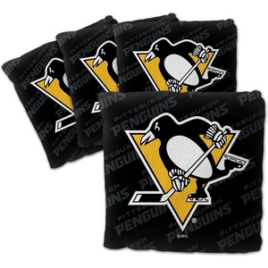 image:imageYouTheFan OfficiallyLicensed NHL Set of 4 Cornhole Bags  All Weather Regulation 6 x 6 Size  16oz Weight  Designed in USAPittsburgh Penguins  Black