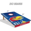 image:imageYouTheFan NCAA 2 x 3 Wood Cornhole Game with Logo BagsKansas Jayhawks