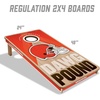 image:imageYouTheFan NFL 2 x 4 Slogan Series Professional Wood Cornhole Game with Logo BagsCleveland Browns