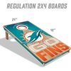 image:imageYouTheFan NFL 2 x 4 Slogan Series Professional Wood Cornhole Game with Logo BagsMiami Dolphins